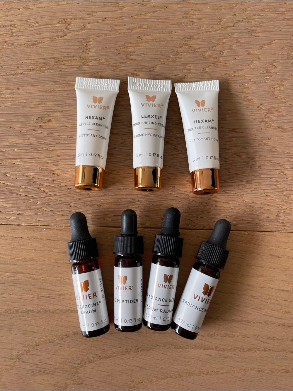 VIVIER Skincare Mini Set — White and Gold Travel Serums & Creams